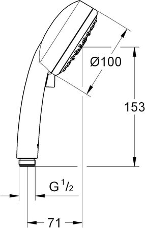 Ручний душ Grohe Vitalio Comfort 100 IV, 4 режими, хром