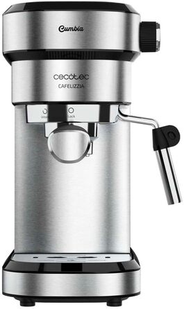 Кавоварка Cecotec Cafelizzia 790 Steel Pro, еспресо та капучино, 1350 Вт, 20 Бар, термоблок, автоматичний режим, 1,2 л, нержавіюча сталь
