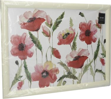 Креативне підкладне столик-лоток CreativeTops Watercolour Poppy з подушкою, багатофункціональний піднос для сніданку в ліжко чи на диван, з м'якою основою, 43,5×34 см, різнокольоровий, з малюнком маків