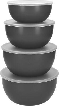 Набір кухонних мисок KitchenAid, 3 шт, вугільно-сірі, зручно складаються одна в одну, для приготування їжі