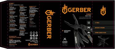 Мультитул Gerber Dime 12-в-1, кишеньковий, чорний, європейська версія