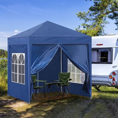 CLIPOP Павільйон 3x3 м складаний з 4 стінками, садовий тент з UV-захистом і сумкою для перенесення, для весілля, відпочинку, кемпінгу, пляжу