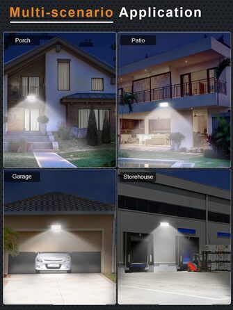 Ankishi LED прожектор для вулиці, IP65, водонепроникний, 6500K холодне біле світло, 30000 лм, 200Вт, комплект 4 шт, для спортмайданчика, гаража, саду, двору