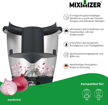 Miximizer® Насадка для подрібнення для Thermomix TM7, TM6, TM5 • Ефективне подрібнення, змішування та нарізка продуктів • Вироблено в Німеччині