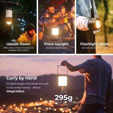 Набір з 2 LED кемпінгових ліхтарів 5000mAh, водонепроникних, з акумулятором, 3 кольори, портативні ліхтарики для намету, будинку, аварійного освітлення