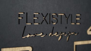 Великий настінний годинник FLEXISTYLE з дерева, квадратний, чорний, 60 см, тиха робота, для вітальні та спальні, зроблено в ЄС