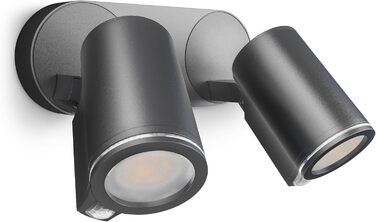Смарт LED прожектор Steinel Spot DUO SC Connect для вулиці з датчиком руху, димований, керування через додаток, 7 Вт, 3000K, антрацит