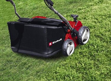 Електричний аератор-скарифікатор Einhell GE-SA 1435, 1400 Вт, 35 см, 3-9 мм, регулювання висоти, 28 л травозбірник, з валиком для аерації