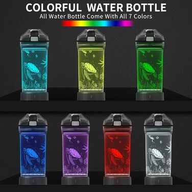Дитяча пляшка для води з 3D LED черепахою, Tritan, 400 мл, BPA Free, оригінальна, для школи та подорожей, подарунок для дівчаток і хлопчиків