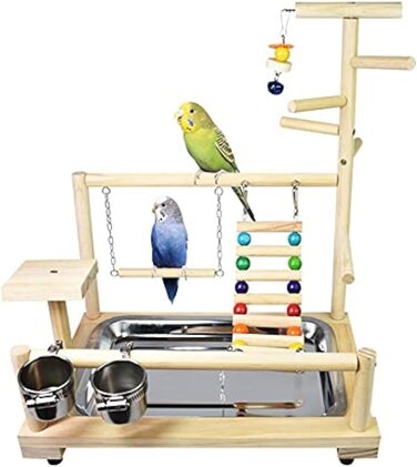 Ігровий стенд для папуг Parrot Playstand, дерев'яний майданчик для птахів, стенд для клітки хвилястого папуги та корелли, 37x26x44 см