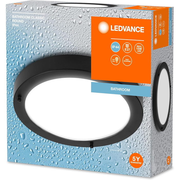 Світильник для ванної LEDVANCE CLASSIC CYLINDER, настінний, циліндр, E14, IP44, хром, 280 мм, можна встановити смарт-лампу, преміум якість