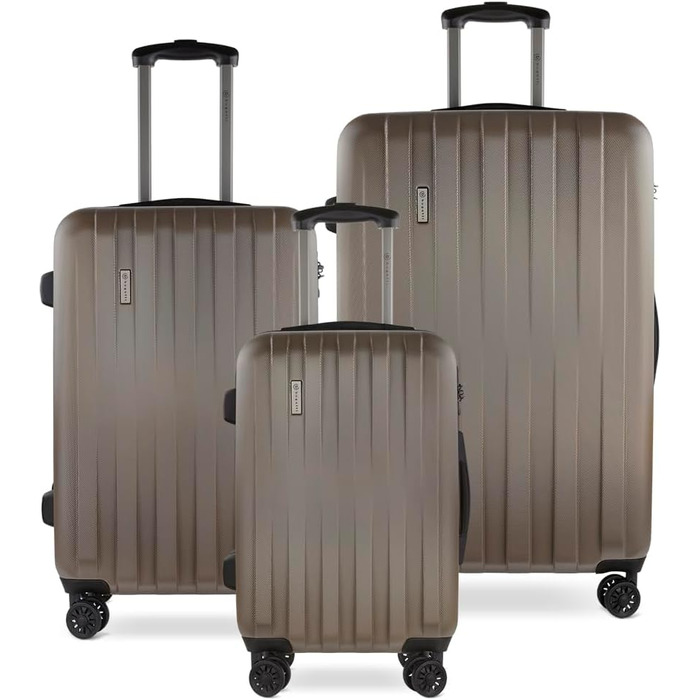 Жорсткий валізу Bugatti Lima 58x38x23,5 см, 33,8 л, 4 колеса, бронза, з TSA-замком, набір