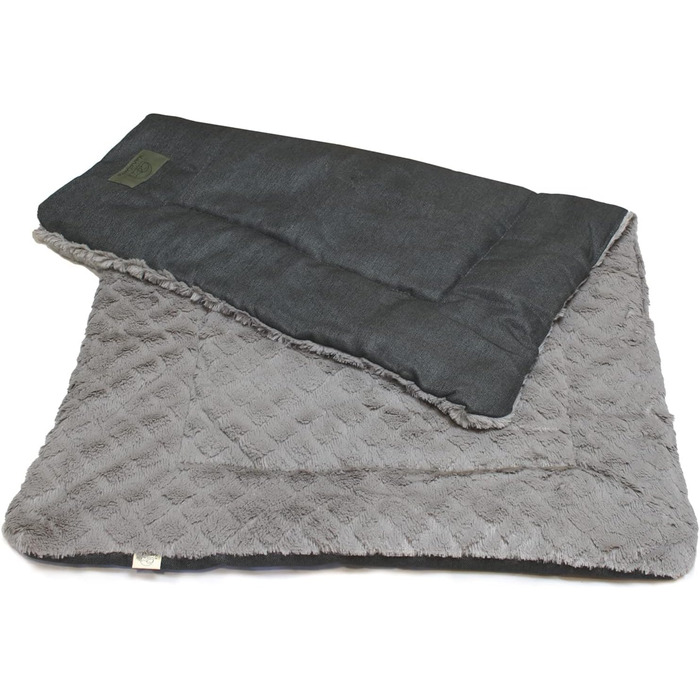 Лежак для собак KaraLuna 80x55 см, м'який, флісовий, коричневий, для дому та подорожей, праний, три розміри