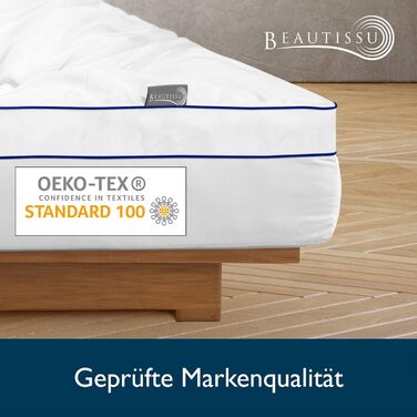 Топер для матраца Beautissu BeauNuit MT Base 100x200 см з чохлом, рельєфний матрацний наматрацник 3 см для ліжка-боксспрінг і матраців до 40 см, нековзний