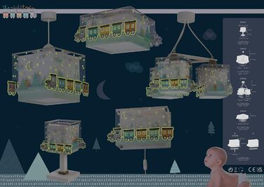 Дитячий підвісний світильник Dalber The Night Train, кольоровий, у вигляді поїзда