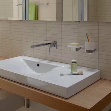 Тримач для склянки EMCO Loft з 1 склянкою для настінного монтажу, стильний тримач для зубних щіток з алюмінію та кришталевого скла, чорний матовий і сатинований, преміум-якість