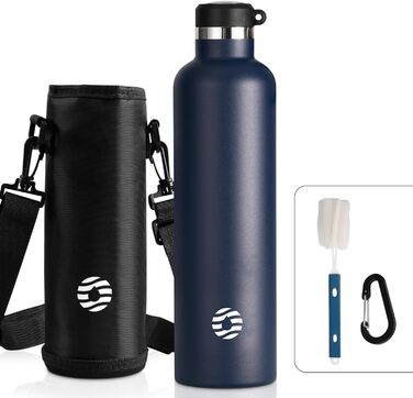 Термос-бутилка FEIJIAN FJbottle 316 з нержавіючої сталі, вакуумна, 750/1000 мл, з карабіном, BPA Free, герметична спортивна пляшка для спорту, роботи та подорожей