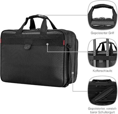 Сумка для ноутбука WENGER Synergy 17'' 19 л, чорна, органайзер, ділова для жінок і чоловіків