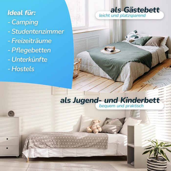 Ортопедичний матрац MSS Easy Active 60x120x11 см, комфортна піна, для дітей і дорослих, знімний синій чохол