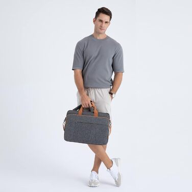 DOMISO сумка для ноутбука 17-17.3'' водонепроникна ділова, темно-сіра, для Dell, Lenovo, HP, MSI, ASUS