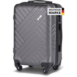 Дорожня валіза Xonic Design Boardcase, жорсткий корпус, 55x35x20 см, на 4 колесах, з кодовим замком, ручна поклажа, темно-сіра, бізнес-клас