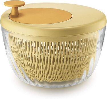 Сушарка для салату Guzzini Spin&Store з кришкою, оливкова, 26 см, 4 л – Kitchen Active Design