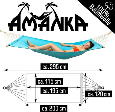 AMANKA XXL гамак-підвіс 200x120 см для двох, сірий/блакитний