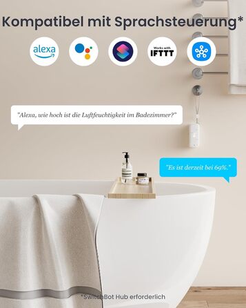 Гігрометр-термометр SwitchBot IP65 для приміщень і вулиці, Bluetooth, з датчиком точки роси, VPD, абсолютної вологості, зовнішній термометр, збереження даних для теплиці та винного погребу, набір 3 шт.