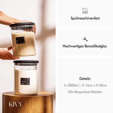 Банки для зберігання KIVY 4 шт. 500 мл, 3000 мл герметичні