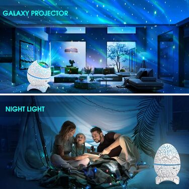LED проектор зоряного неба Galaxy з Bluetooth, нічник-планетарій з ефектом північного сяйва, білим шумом та зірками, з пультом для дітей і дорослих, декор