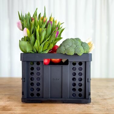 Складна корзина Clax Faltbox чорна, універсальний органайзер для зберігання