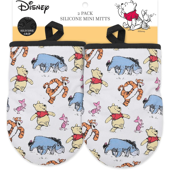 Дитячі термостійкі рукавички для духовки Disney з силіконом, 14x19 см, Міккі, Мінні, Стіч, Вінні Пух