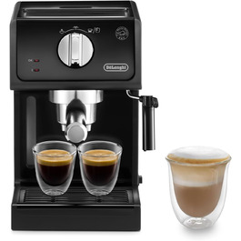 De'Longhi ECP 31.21 – еспресо-машина з холдером, чорна, 1,1 л, алюмінієва, парова насадка, для ESE-капсул