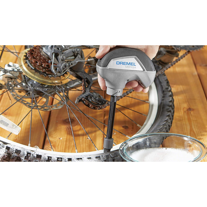 Dremel Versa PC10 багатофункціональний бездротовий роторний очищувач, набір для чищення з 9 насадками, щіткою та захистом від бризок для швидкого та легкого прибирання