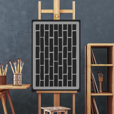 Трафарет для стін NAKLEO Ziegelwand #3, великий 59x95 см, багаторазовий пластиковий трафарет для геометричного декору, імітація цегляної стіни, DIY для меблів, підлоги, тканини