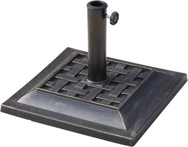 Підставка для парасолі Outsunny, 9 кг, поліестерна смола, бронза, 44x44x33 см, діаметр 38/48 мм