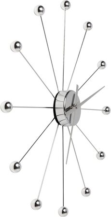 Настінний годинник Kare Design Like Umbrella 100 см, сучасний, мінімалістичний, алюмінієва рама, круглий, сріблястий