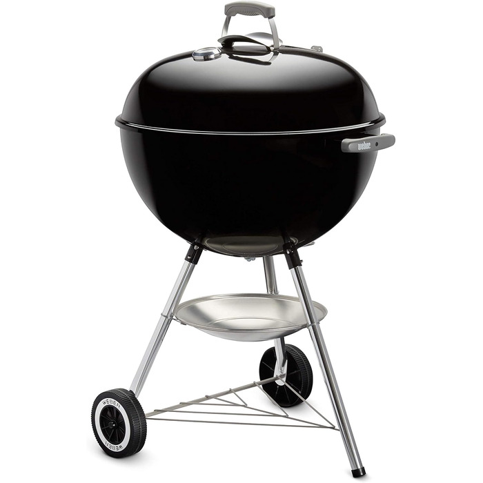 Вугільний гриль Weber Classic Kettle 57 см, чорний, з термометром, емальований, на колесах, для барбекю