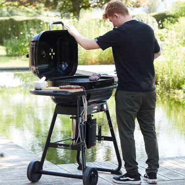 Гриль Barbecook Loewy 45 на вугіллі з вітрозахистом, для 6 осіб, чорний, 43x43x97 см (Magnus Comfort)