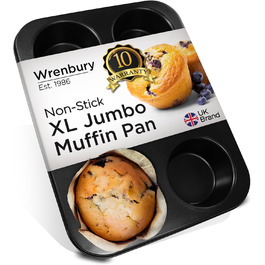 Форма для великих мафінів Wrenbury Pro XL Jumbo, антипригарна, 6 чаш, 9,5 см – форма для кексів і капкейків