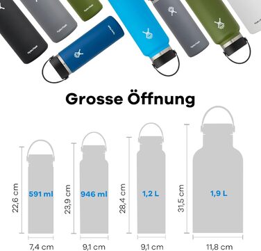 Термобутилка HYDRO FLASK 1180 мл із нержавіючої сталі, ізольована спортивна пляшка для води з герметичною кришкою Flex Cap, ремінцем, Berry, підходить для посудомийки