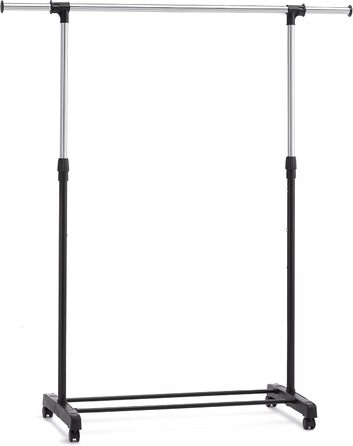 Шафа для одягу Amazon Basics з двома полицями, біла, хром, 91.5-145x42x134-161 см