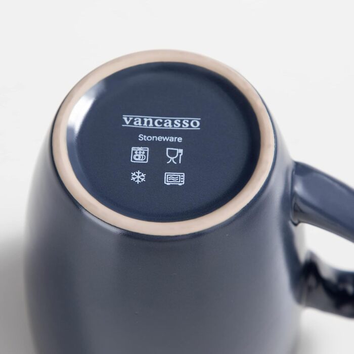 Набір кавових чашок з кам'яної кераміки vancasso BUBBLE, 12 шт, 380 мл з ручкою