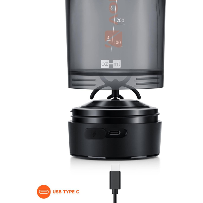 Електричний шейкер VOLTRX Gallium USB-C, 700 мл, для протеїнових коктейлів, BPA Free, Tritan, акумуляторний міксер