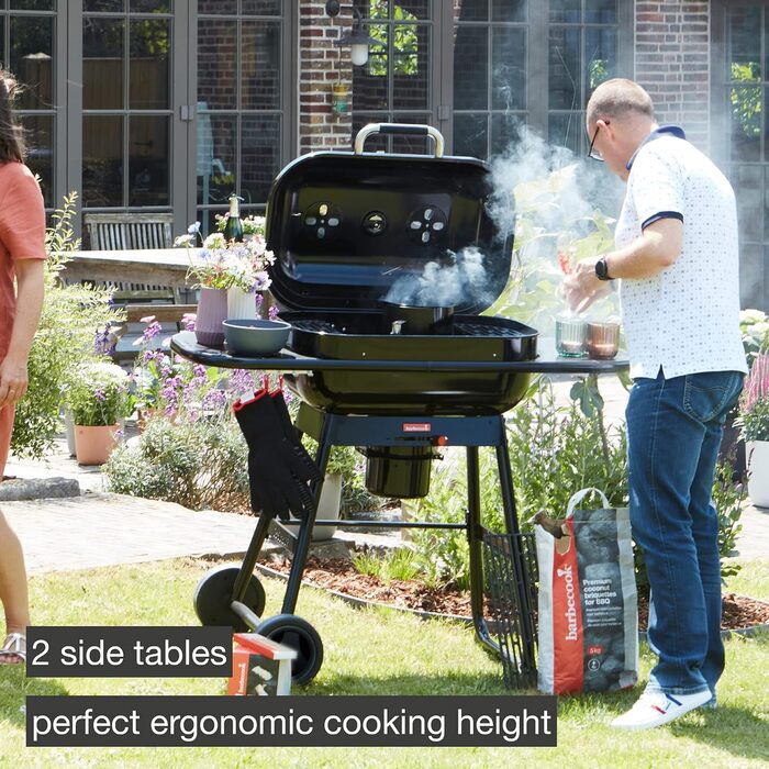 Вугільний гриль Barbecook Loewy 45 Magnus Premium, з вітрозахистом, для 6 осіб, чорний, 43x43x97 см