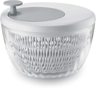 Сушарка для салату Guzzini SPIN&STORE з кришкою, олива, 26×19 см, 4000 мл, біла, Kitchen Active Design