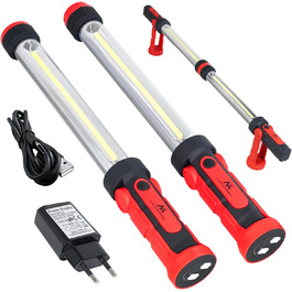 Лампа для майстерні Maclean MCE230 COB LED XXL, 2 шт., робоча лампа з магнітом і гачком, подвійний режим, 1200 люмен