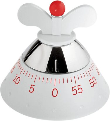 Кухонний таймер Alessi A09 W, білий, термопластик, 10,5 см