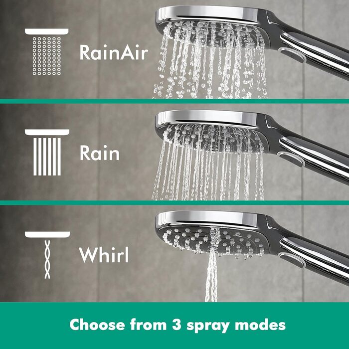 Душова лійка hansgrohe Raindance Select E 120x120 мм, 9 л/хв, 3 режими, EcoSmart, антикальцій, хром