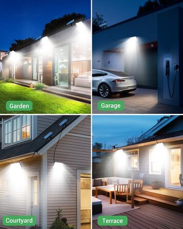 Сонячні LED ліхтарі LOTMOS для вулиці з датчиком руху, 342 LED, водонепроникні, 3 режими, з пультом, для саду та гаража